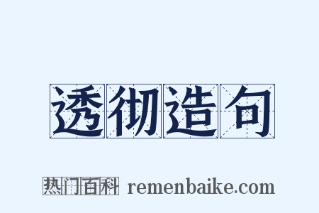 透彻造句是什么意思的图片